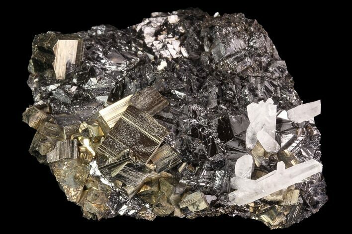 Sphalerite, Pyrite and Quartz Association - Peru #94405